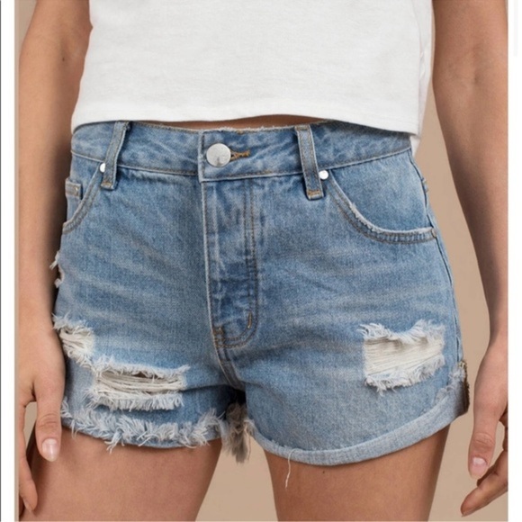 Tobi Garfield Vintage Wash Mid Rise Cuffed Jean Shorts 29 y2k eclectic - Picture 1 of 12